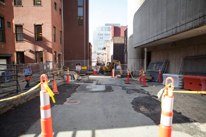 Construction is underway in the BAC "Green Alley," also known as Public Alley #444. Photo courtesy of the BAC.
