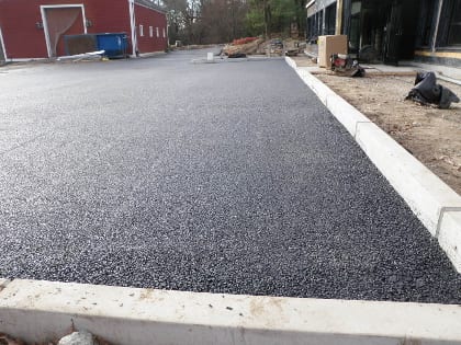 Parking lot shown after installation.